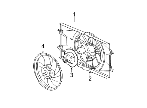 2006 Chevrolet Cobalt Cooling System, Radiator, Water Pump, Cooling Fan Shroud Diagram for 15849632