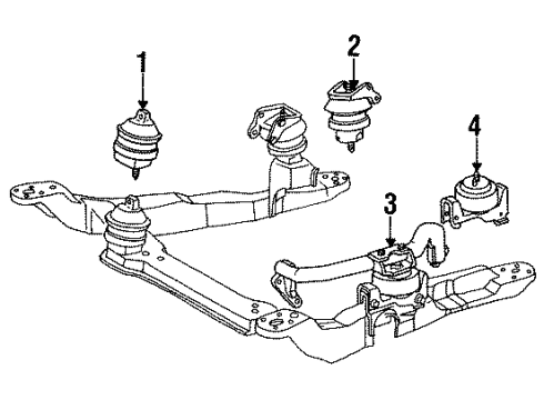 1995 Ford Taurus Engine & Trans Mounting Front Bracket Diagram for F4DZ6038A