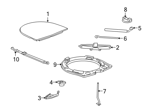 2013 Cadillac CTS Jack & Components Spare Support Diagram for 25909328