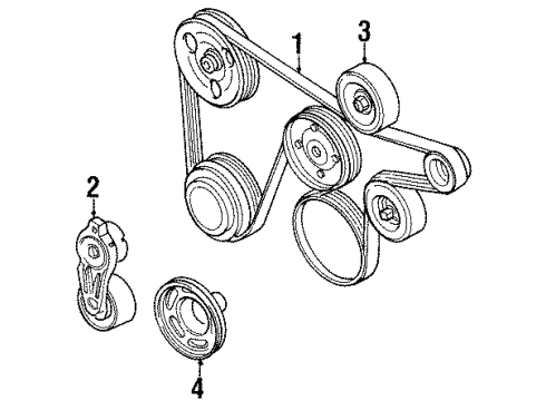 1999 Mercury Cougar Belts & Pulleys AC Belt Diagram for XS2Z8620MC