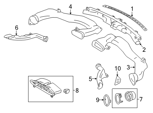 2019 Toyota 86 Ducts Vent Grille Diagram for SU00301942