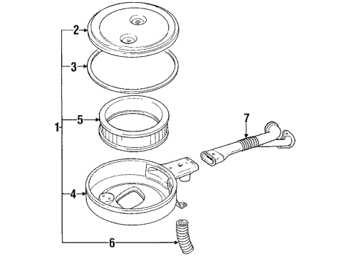 1987 Nissan Pathfinder Air Intake Duct-Air Diagram for 6286041G00
