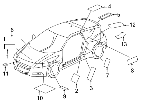 2013 Honda CR-Z Information Labels Label, Temperature Caution Diagram for 1K900RW0A00