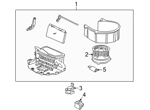 2001 Honda CR-V Blower Motor & Fan Motor Assembly, Blower Diagram for 79310SX0A01