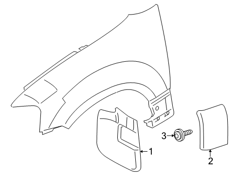 2010 Lincoln Navigator Exterior Trim - Fender Side Molding Diagram for 7L7Z16A038APTM
