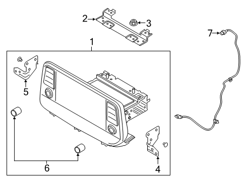 2021 Kia Telluride Sound System Audio Assembly Diagram for 96160S9000CDD