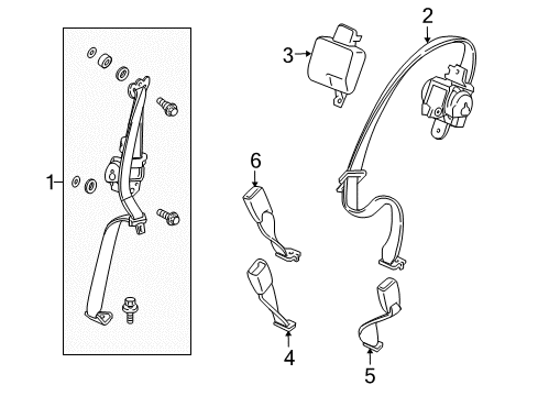2011 Acura ZDX Seat Belt Buckle Set, Right Front Seat Belt (Gray) Diagram for 04813SZNA00ZA