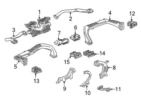 2021 GMC Yukon Ducts Floor Duct Diagram for 23391143