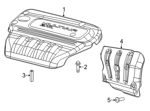 2021 Jeep Cherokee Engine Appearance Cover Cover-Engine Diagram for 4627875AH