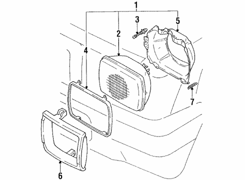 1990 Toyota 4Runner Headlamps, Ignition System, Ignition Lock, Distributor, Antenna & Radio, Battery, Door, Gauges, Horn, Instruments & Gauges, Powertrain Control, Senders, Switches, Tailgate, Window Defroster, Wipers Cap Diagram for 1910135180