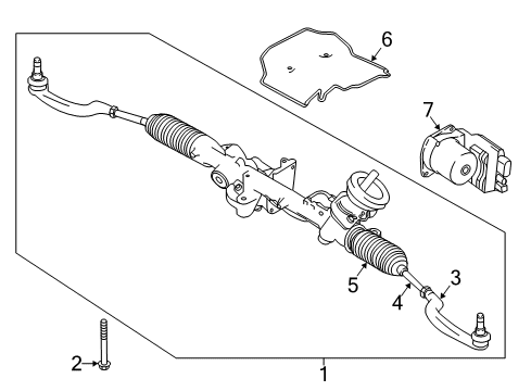 2017 Infiniti QX30 Steering Column & Wheel, Steering Gear & Linkage, Shroud, Switches & Levers Power Steering Gear & Linkage Assembly Diagram for 49001HW20A