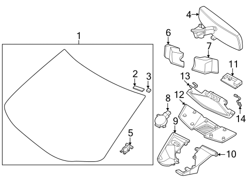 Glass - Windshield SPACER - Glass, A Diagram for 727143NU0A