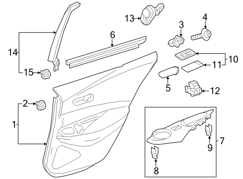 Rear Door Belt Weatherstrip Diagram for 6817412240