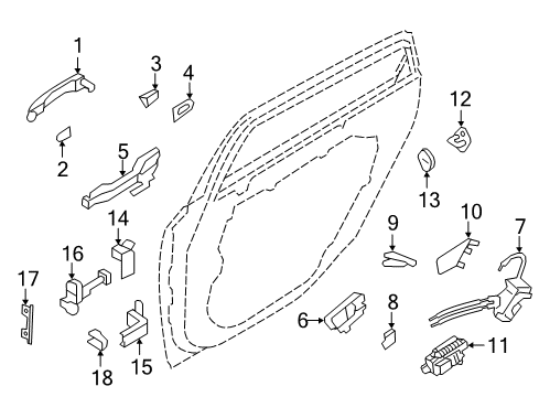 2012 Hyundai Equus Rear Door Cover-Rear Door Outside Handle, LH Diagram for 836523N000
