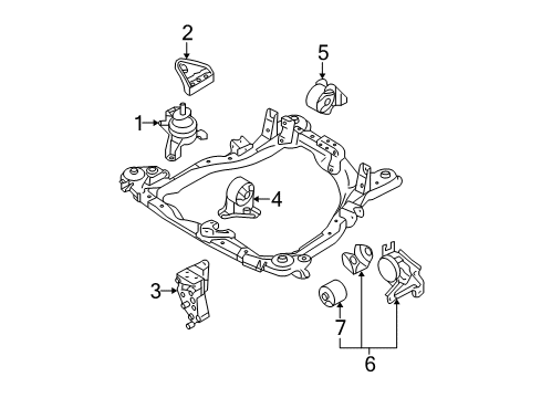 2005 Kia Sportage Engine & Trans Mounting Engine Mounting Support Bracket Diagram for 218152E100