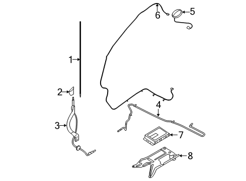 2011 Ford Escape Antenna & Radio Support Diagram for 8L8Z18922A