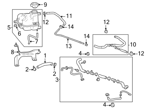 2022 Cadillac CT5 Radiator Hoses Inlet Hose Clamp Diagram for 11603323