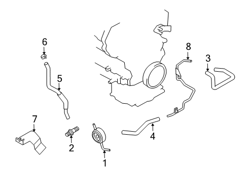 2007 Infiniti M35 Oil Cooler Pipe-Water, Oil Cooler Diagram for 14053AM80A