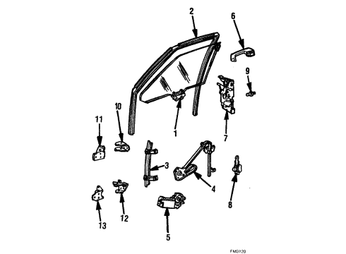 1988 Pontiac Safari Front Door W/Strip Asm-Front Door-Complete Diagram for 20708089