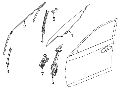 2014 Nissan Altima Front Door Glass Run-Door Lower SASH, Front LH Diagram for 803873TA0A