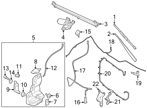 2019 Ford F-150 Wiper & Washer Components Motor Diagram for FL3Z17508B
