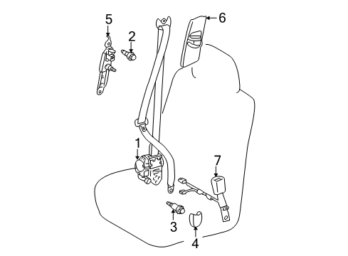 2010 Toyota 4Runner Seat Belt Belt & Retractor Diagram for 7321035A11A1