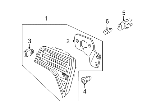2010 Honda Civic Bulbs Lamp Unit, R. Lid Diagram for 34151SNAA01