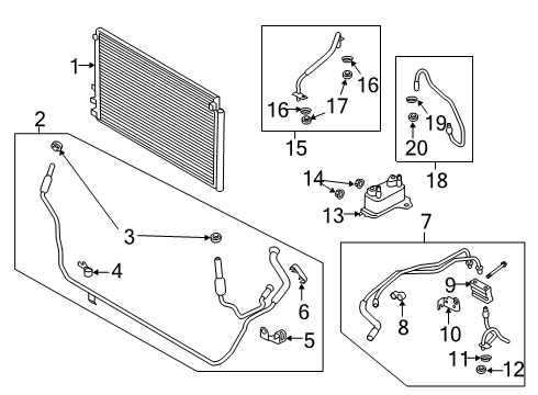 2022 Lincoln Nautilus Trans Oil Cooler Auxiliary Cooler Diagram for K2GZ7869B
