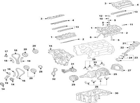2022 Ford Edge Engine Parts, Mounts, Cylinder Head & Valves, Camshaft & Timing, Variable Valve Timing, Oil Pan, Oil Pump, Balance Shafts, Crankshaft & Bearings, Pistons, Rings & Bearings Oil Pan Gasket Diagram for KT4Z6710A
