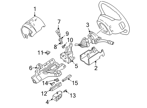 1998 Ford Explorer Ignition Lock Lower Shroud Diagram for F87Z3530FA
