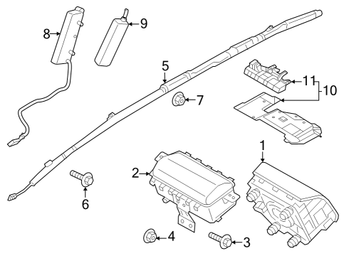 2021 Genesis G80 Air Bag Components Sensor Assembly-Press Type Crash Diagram for 95930S1000