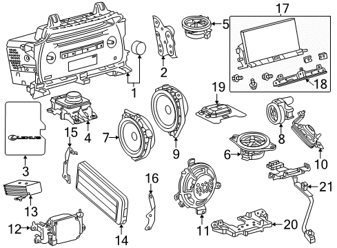 2017 Lexus NX200t Navigation System Bracket, Multi-Display Controller Diagram for 8611778010