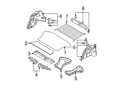 2005 Kia Spectra5 Interior Trim - Rear Body Trim Assembly-Rear Transverse Diagram for 857702F500LK