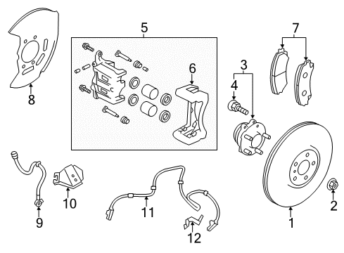 2016 Infiniti Q50 Front Brakes Splash Shield Diagram for 411611EN1A