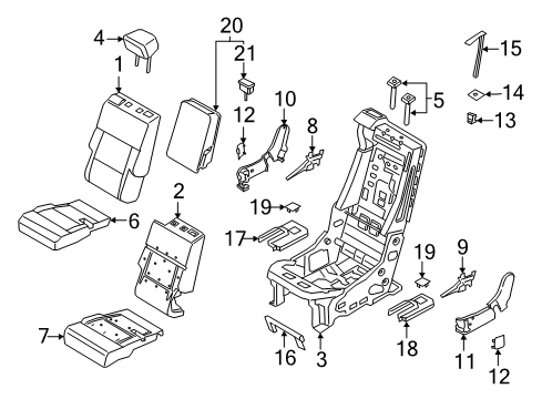 Second Row Seats PAD - REAR SEAT CUSHION Diagram for LC5Z7863840C