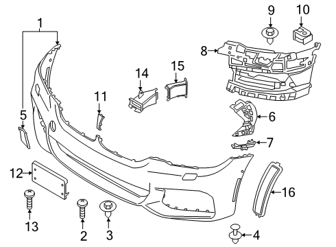 2018 BMW 640i xDrive Gran Turismo Front Bumper Side-Marker Rear Reflector, Left Diagram for 63147375839