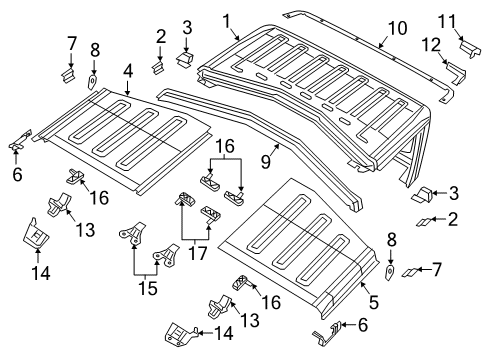 2020 Jeep Gladiator Convertible Top Folding Top Diagram for 68370935AA