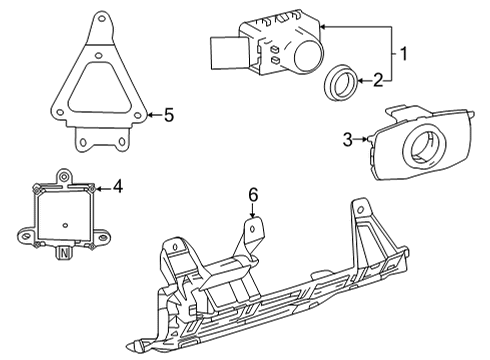 Parking Aid Park Sensor Bezel Diagram for 8934845020C0