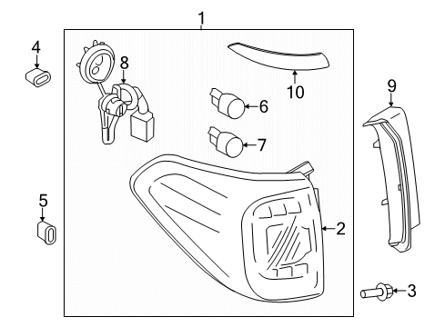 2022 Nissan Armada Tail Lamps Combination Lamp Assy-Rear, LH Diagram for 265556JL0A