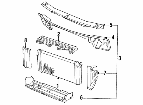 1987 Pontiac Bonneville Radiator & Components Radiator Asm Diagram for 52477479