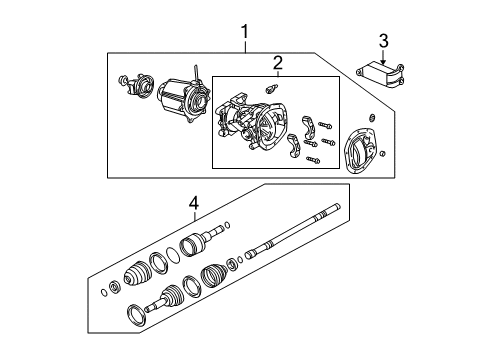 2007 Ford Escape Axle & Differential - Rear Carrier Assembly Diagram for YL8Z4141BA
