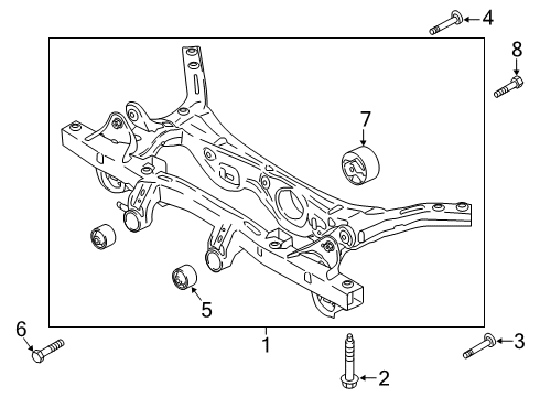 2020 Hyundai Kona Suspension Mounting - Rear Nut Diagram for 552291G000