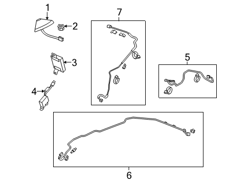 2014 Acura TSX Antenna & Radio Feeder Assembly, Xm Diagram for 39163TL2A01