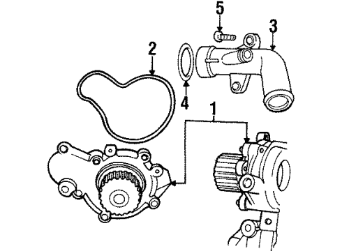 1998 Chrysler Sebring Water Pump Tube-Water Inlet Diagram for 4621491