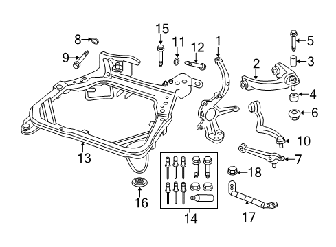 2006 Lincoln Zephyr Front Suspension Components, Lower Control Arm, Upper Control Arm, Stabilizer Bar Upper Control Arm Diagram for 6E5Z3085BA