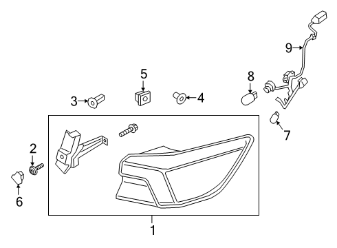 2020 Ford Escape Tail Lamps LAMP ASY Diagram for LJ6Z13405E