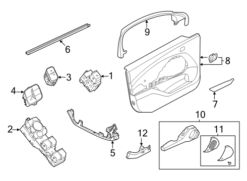 2021 Ford Mustang Mach-E Interior Trim - Front Door DECAL Diagram for LJ8Z5800014AB