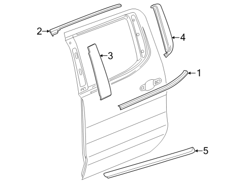 Exterior Trim - Rear Door Belt Molding Diagram for 84842450