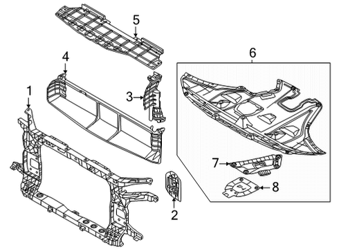 Radiator Support BRACKET ASSY-CARRIER UPR MTG, R Diagram for 64585CW000