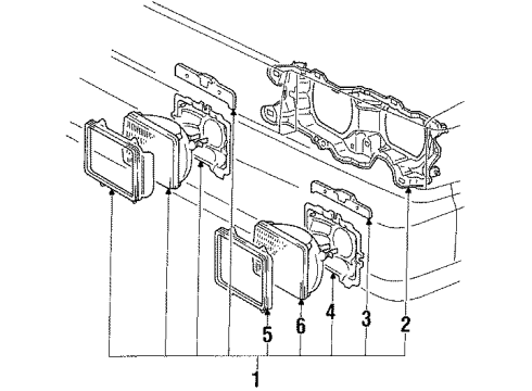 1986 Chevrolet Nova Headlamps Capsule/Headlamp/Fog Lamp Headlamp Diagram for 94845456